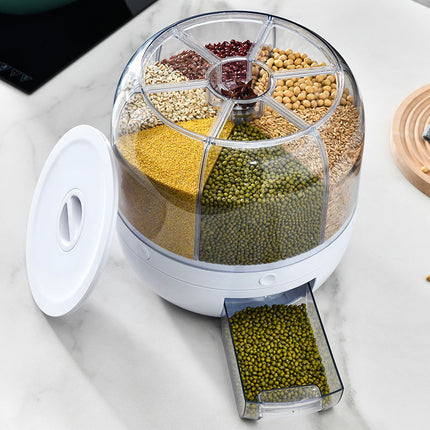 Airtight Rotating Rice Dispenser – Moisture-Proof Grain & Cereal Storage Box