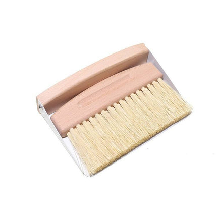 Mini Sweeping Set - Wooden Brush, Metal Dustpan, Compact Design