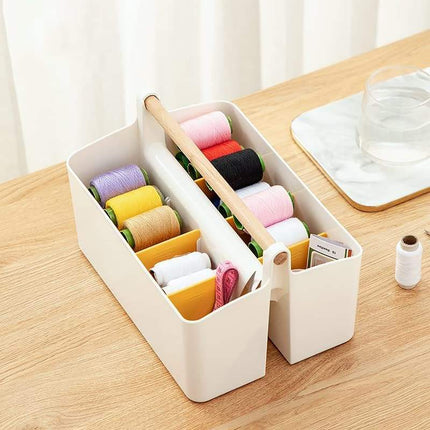 Desk Art Caddy with Dividers -Portable, Adjustable Bin for Desk & Studio