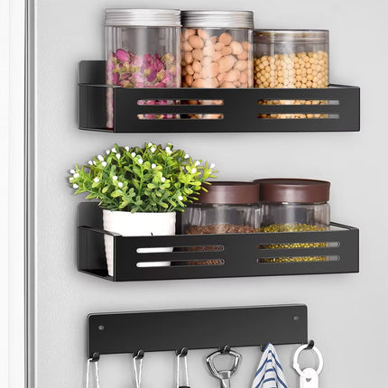 Wall‑Mounted Magnetic Spice Rack & Paper Towel Holder – Stylish Kitchen Storage Solution