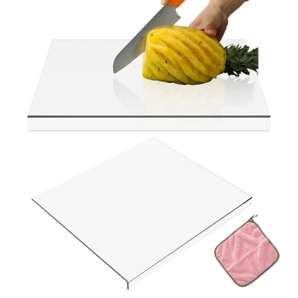 Large Clear Acrylic Cutting Board with Counter Lip – Non-Slip Transparent Kitchen Chopping Board