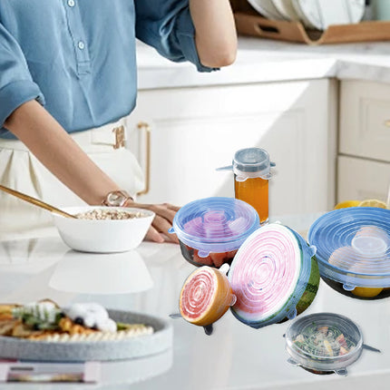 Stretchable Food Wrap - Reusable & Airtight Silicone Covers for Bowls