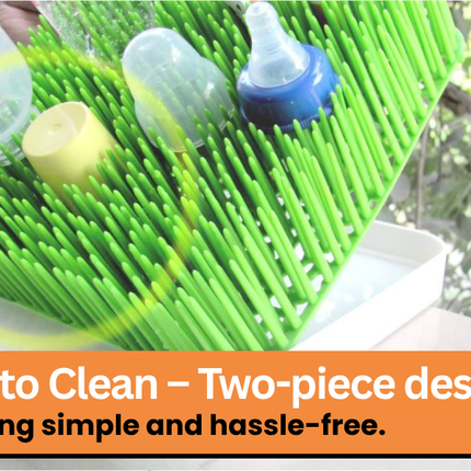 Kitchen Dish Drainer Rack - Baby Bottle Drying Rack with Fun Grass Design