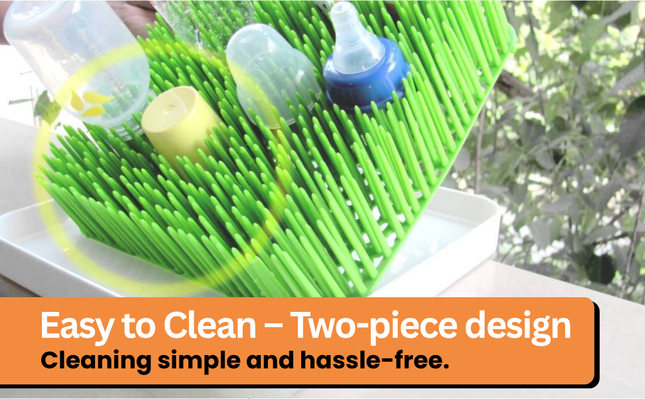 Kitchen Dish Drainer Rack - Baby Bottle Drying Rack with Fun Grass Design