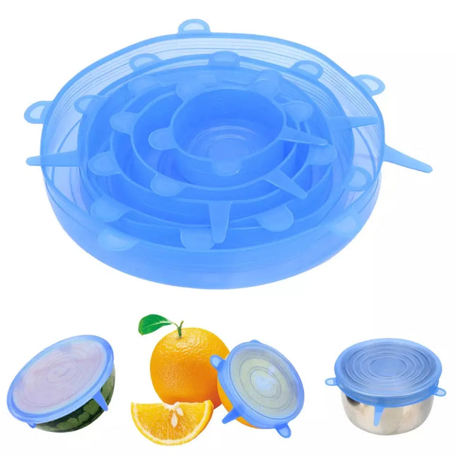 Stretchable Food Wrap - Reusable & Airtight Silicone Covers for Bowls