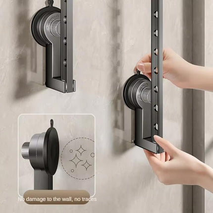 No-Drill Suction Cup Clothes Drying Rack - Folding & Portable