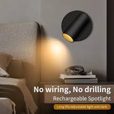 LED Wall Spotlight with Remote - Rotatable Bedside Night Light