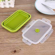Silicone Lunch Box with Lid - Collapsible and Portable