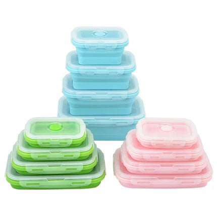 Silicone Lunch Box with Lid - Collapsible and Portable