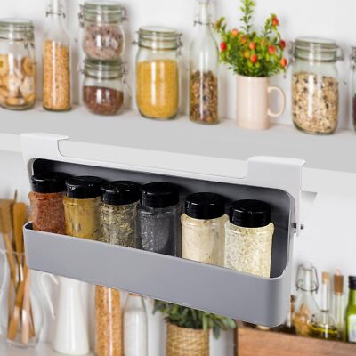 Hanging Spice Rack Organizer - Pull Out Under Cabinet Storage