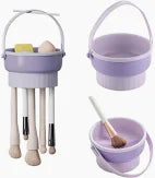 Makeup Brush Cleaner Bowl & Organizer - 3-in-1 Silicone Design